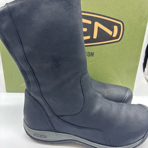 Womens Keen Presidio II Waterproof Boots Sz 10.5 Black Leather 1019592 - Picture 2 of 6